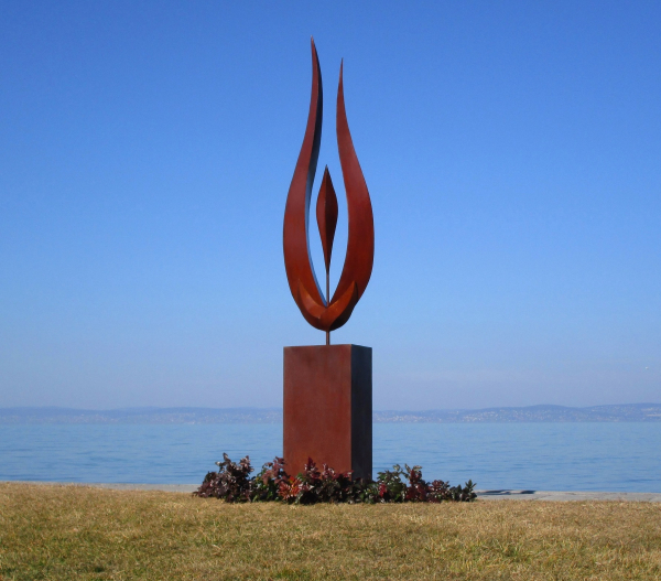 Huge abstract flame sculpture